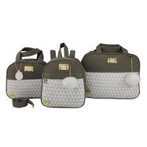 Kit Bolsa de Maternidade 3 Peças chevron Menino