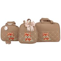 Kit Bolsa de Maternidade 3 Peças Raposa Menina Kit Bolsa de Maternidade 3 Peças Raposa Menina