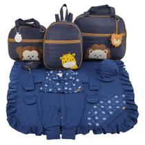 Kit Bolsa de Maternidade 3 Peças Safari Com Saída Maternidade Menino Kit Bolsa de Maternidade 3 Peças Safari Com Saída Maternidade Menino