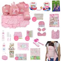 Kit Bolsa de Maternidade 5 Peças + Saída maternidade + Enxoval Master menina