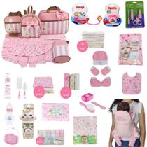 Kit Bolsa de Maternidade 5 Peças + Saída maternidade + Enxoval Master menina