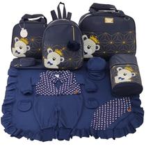 Kit Bolsa de Maternidade 5 Peças Urso Imperador Saída Menino