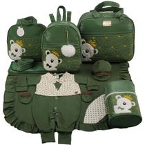Kit Bolsa de Maternidade 5 Peças Urso Imperador Saída Menino