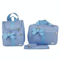 Kit Bolsa de Maternidade De Luxo 3 Peças Veneza Menino Kit Bolsa de Maternidade De Luxo 3 Peças Veneza Menino