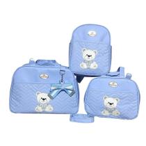 Kit Bolsa de Maternidade Urso 3 Peças (Azul)
