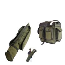 Kit Bolsa De Pesca e Porta Vara Molinete 4 divisórias Em Lona Impermeável