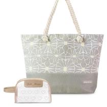 Kit Bolsa De Praia + Necessaire Bege