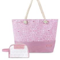 Kit Bolsa De Praia + Necessaire Rosa