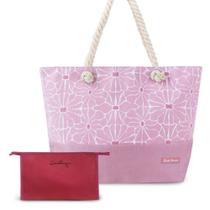 Kit Bolsa De Praia + Necessaire Rosa