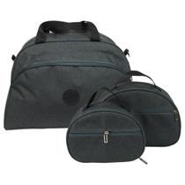 Kit Bolsa e 2 Nécessaire M e P Cor:Cinza