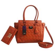 Kit Bolsa e Carteira Femininas Marrom Fuseco Ref.20044 Kit Bolsa e Carteira Femininas Marrom Fuseco Ref.20044