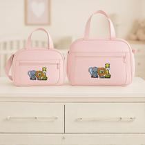 Kit Bolsa e Frasqueira Bebê Saida Maternidade Bordada Menino e Menina Safari Kit Bolsa e Frasqueira Bebê Saida Maternidade Bordada Menino e Menina Safari