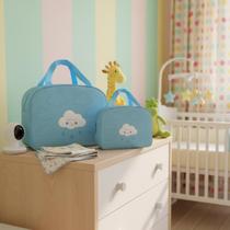 Kit Bolsa e Frasqueira Maternidade Bebê Nuvem Alegria Kit Bolsa e Frasqueira Maternidade Bebê Nuvem Alegria