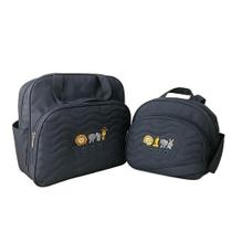 Kit Bolsa e Frasqueira para Saída Maternidade Bordada Arca de Nóe Kit Bolsa e Frasqueira para Saída Maternidade Bordada Arca de Nóe