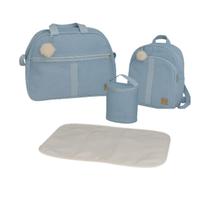 Kit Bolsa e Mochila Bebê 4 Peças Maternidade Luxo Pingente Pompom