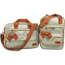Kit Bolsa e Mochila Premium Verde Claro Maternidade Laleli