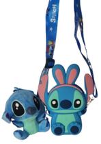 Kit Bolsa E Pelúcia Chaveiro Lilo Stitch Silicone Menina - Original Cap