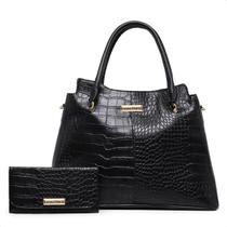 Kit bolsa e sacola croco com carteira lançamento lorena vitoria