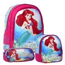 Kit Bolsa Escolar Feminina Ariel Grande Passeio Costa Creche