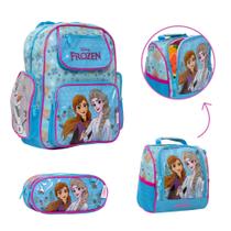 Kit Bolsa Escolar Feminina Costas Frozen Juvenil Estampada