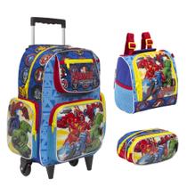 Kit Bolsa Escolar Infantil Avengers Carrinho Volta As Aulas