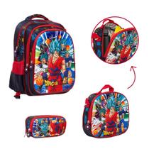 Kit Bolsa Escolar Infantil Dragon Ball Estampada Passeio