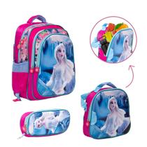 Kit Bolsa Escolar Infantil Frozen Costas Volta As Aulas