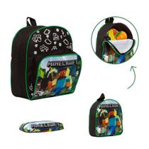 Kit Bolsa Escolar Masculina Minecraft Passeio Aulas Tam P Kit Bolsa Escolar Masculina Minecraft Passeio Aulas Tam P