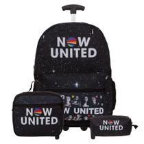 Kit Bolsa Escolar Menina Carrinho Now United Pop Tam G Preta