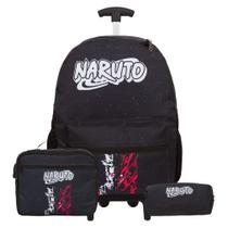 Kit Bolsa Escolar Menino Carrinho Naruto Kurama Resistente