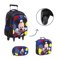 Kit Bolsa Escolar Rodinha Mickey Mouse Grande Passeio Creche
