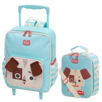 Kit Bolsa Escolar Rodinhas e Lancheira Térmica Infantil Cachorro Kit Bolsa Escolar Rodinhas e Lancheira Térmica Infantil Cachorro