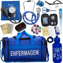 Kit Bolsa Estágio Aparelho de Pressão Esfigmomanometro Medidor de Glicemia Completo Enfermagem Kit Bolsa Estágio Aparelho de Pressão Esfigmomanometro Medidor de Glicemia Completo Enfermagem