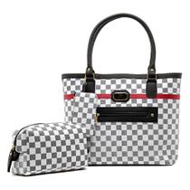 Kit Bolsa Estampada Marrom e Preto Porta Moedas E Nécessarie Kit Bolsa Estampada Marrom e Preto Porta Moedas E Nécessarie