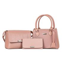 Kit Bolsa Executiva Feminina Transversal e Alça de Mão + Bolsa Baú Média + Carteira Rosa Lançamento Kit Bolsa Executiva Feminina Transversal e Alça de Mão + Bolsa Baú Média + Carteira Rosa Lançamento