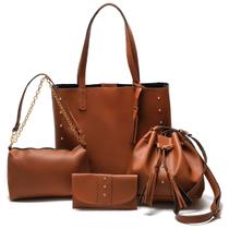 Kit Bolsa Feminina Azul Claro Completo com Bolsa Tote Bolsa Saco Carteira e Necessaire Elegante