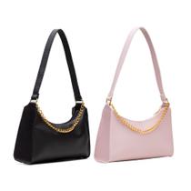 Kit Bolsa Feminina Baguete Corrente Lateral De Ombro Conjunto 2 Bolsas Barato Dia A Dia Festa