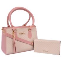 Kit Bolsa Feminina Bicolor + Carteira