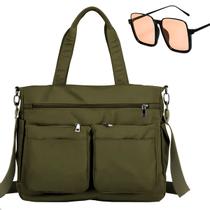 Kit Bolsa Feminina Casual De Ombro + Óculos De Sol Feminino Estilo Quadrado Retro