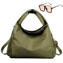 Kit Bolsa Feminina Casual Grande + Óculos De Sol Feminino Quadrado Retro