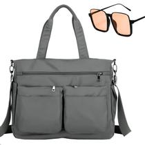 Kit Bolsa Feminina De Ombro Grande Casual + Óculos De Sol Feminino Quadrado Retro Kit Bolsa Feminina De Ombro Grande Casual + Óculos De Sol Feminino Quadrado Retro