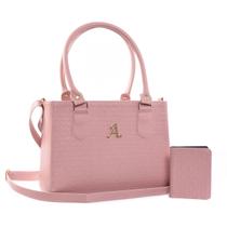 Kit Bolsa Feminina De Ombro Transversal Alça Ajustável + Carteira