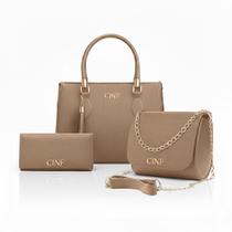 Kit Bolsa Feminina De Ombro Transversal Tira Colo E Carteira