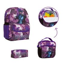 Kit Bolsa Feminina Escolar Wandinha Juvenil Passeio Aulas