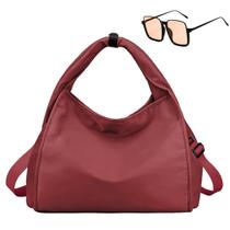 Kit Bolsa Feminina Grande Casual + Óculos De Sol Feminino Estilo Vintage