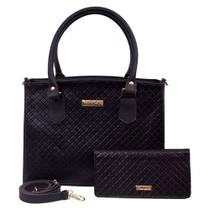 Kit Bolsa Feminina Grande Estruturada