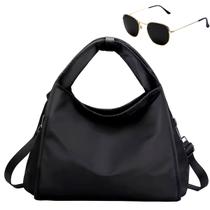 Kit Bolsa Feminina Grande Multiuso Transversal + Óculos De Sol Hexagonal