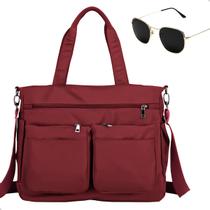 Kit Bolsa Feminina Grande Multiuso Transversal + Óculos De Sol Hexagonal Kit Bolsa Feminina Grande Multiuso Transversal + Óculos De Sol Hexagonal