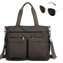 Kit Bolsa Feminina Grande Multiuso Transversal + Óculos De Sol Hexagonal
