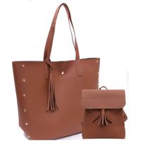 Kit Bolsa Feminina Grande Saco Espaçosa + Mochila Compacta Resistente